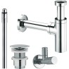 Nobili set de raccordement lave-mains sans trop-plein chrome
