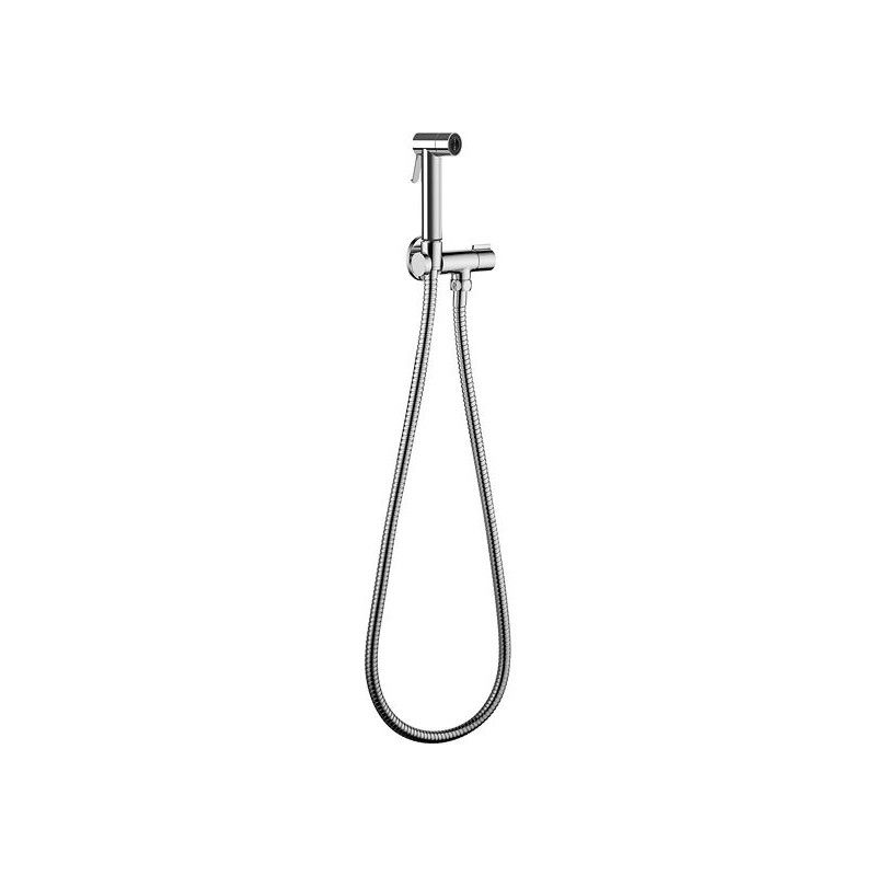 Paffoni set de douche à main WC avec robinet d'arrêt et clapet anti-retour belgaqua chrome