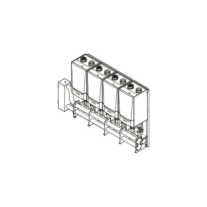 Remeha systeme cascade PREFAB complet pour montage EN LV DE 4X QUINTA ACE 160