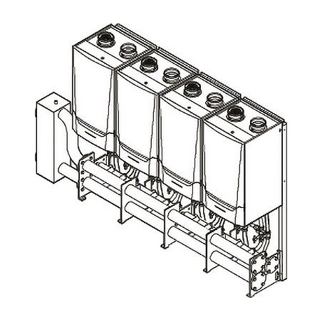 Remeha systeme cascade PREFAB complet pour montage EN LV DE 4X QUINTA ACE 160