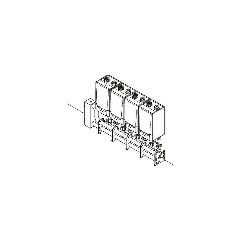 Remeha systeme cascade PREFAB complet pour montage EN LW DE 4X QUINTA ACE 160