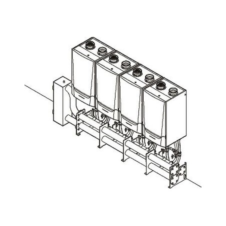Remeha systeme cascade PREFAB complet pour montage EN LW DE 4X QUINTA ACE 160