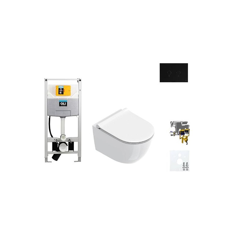 Catalano wallfix oli WC suspendu SFERA 50 slim seat blink coloris noir