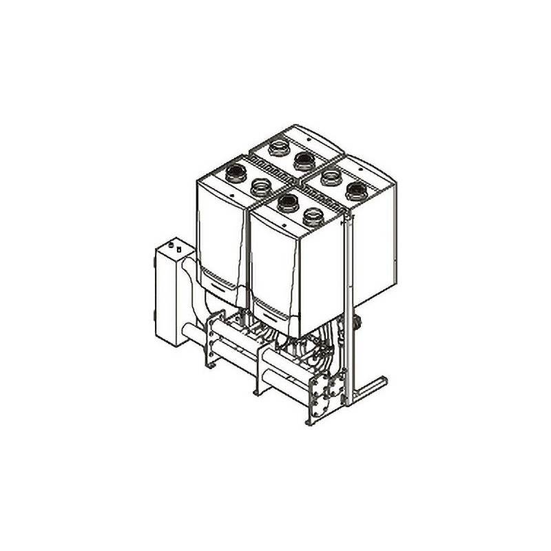 Remeha systeme cascade PREFAB complet pour montage EN RG DE 4X QUINTA ACE 160
