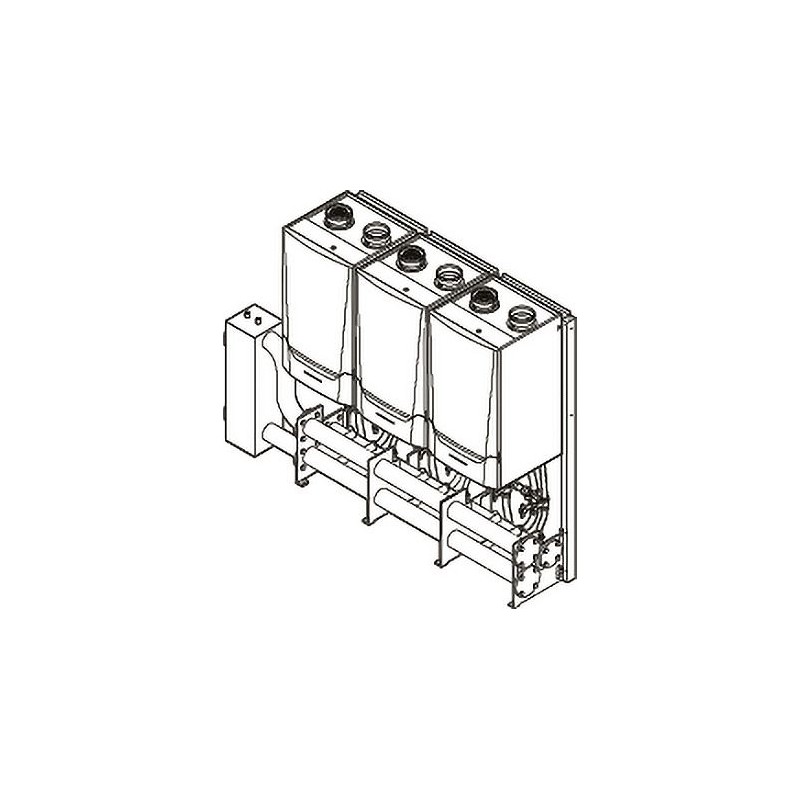 Remeha systeme cascade PREFAB complet pour montage EN LV DE 3X QUINTA ACE 160