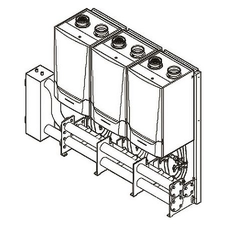 Remeha systeme cascade PREFAB complet pour montage EN LV DE 3X QUINTA ACE 160