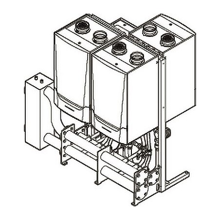 Remeha systeme cascade PREFAB complet pour montage EN RG DE 3X QUINTA ACE 160
