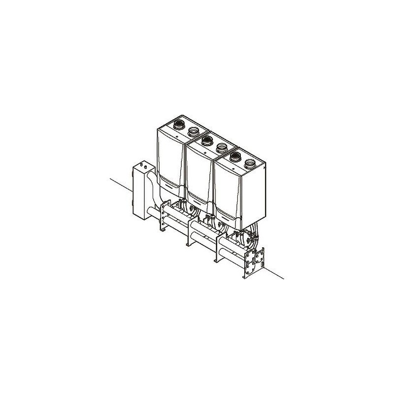 Remeha systeme cascade PREFAB complet pour montage EN LW DE 3X QUINTA ACE 160