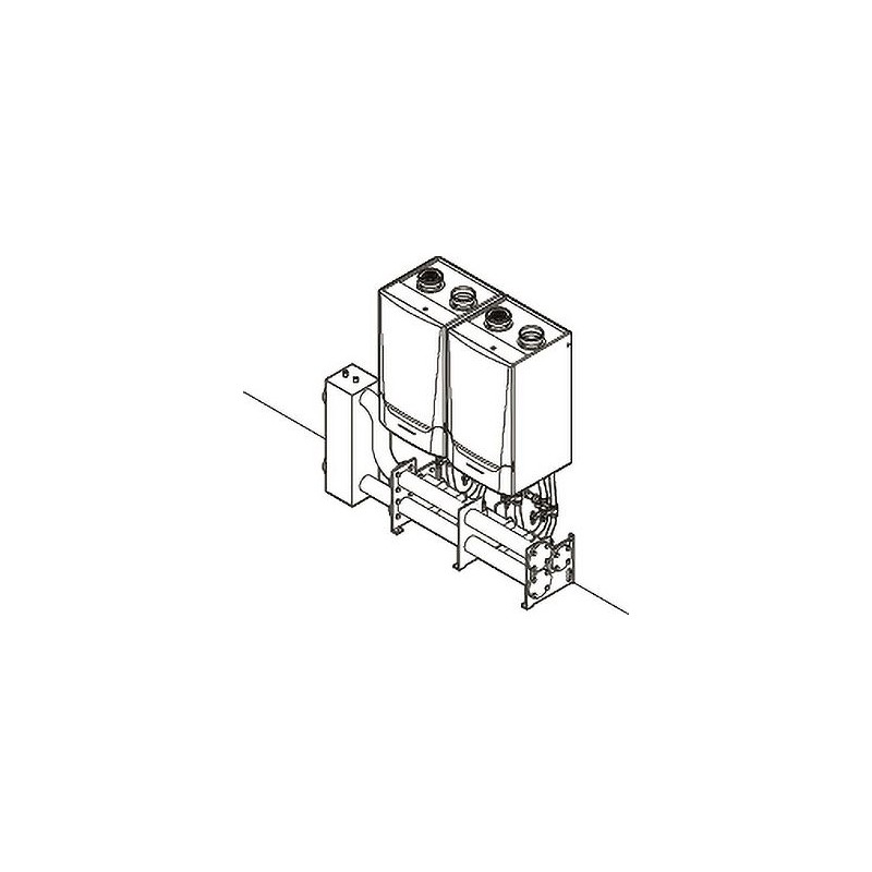 Remeha systeme cascade PREFAB complet pour montage EN LW DE 2X QUINTA ACE 160