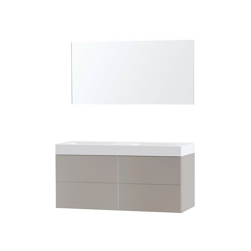 Meuble Puro duo coloris gris 140 solid Puro avec miroir