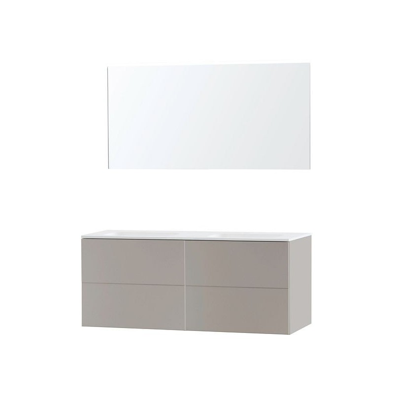 Meuble Puro duo coloris gris 140 solid molto avec miroir