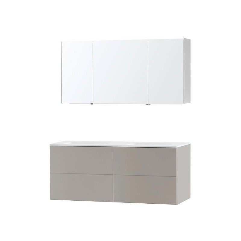 Meuble Puro duo coloris gris 140 solid molto avec armoire de toilette