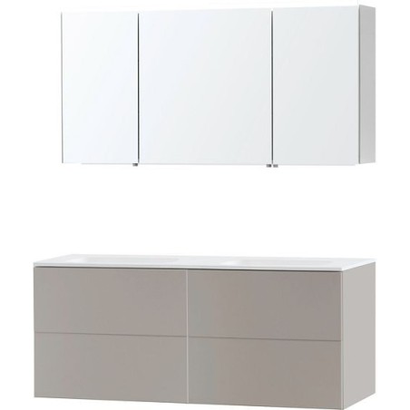 Meuble Puro duo coloris gris 140 solid molto avec armoire de toilette