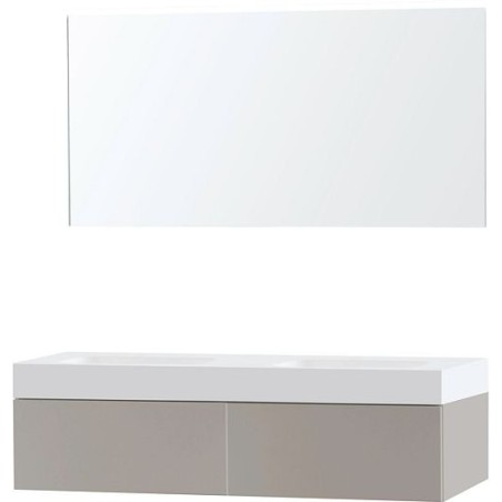 Meuble Puro duo coloris gris 140 1 tiroir solid Puro avec miroir