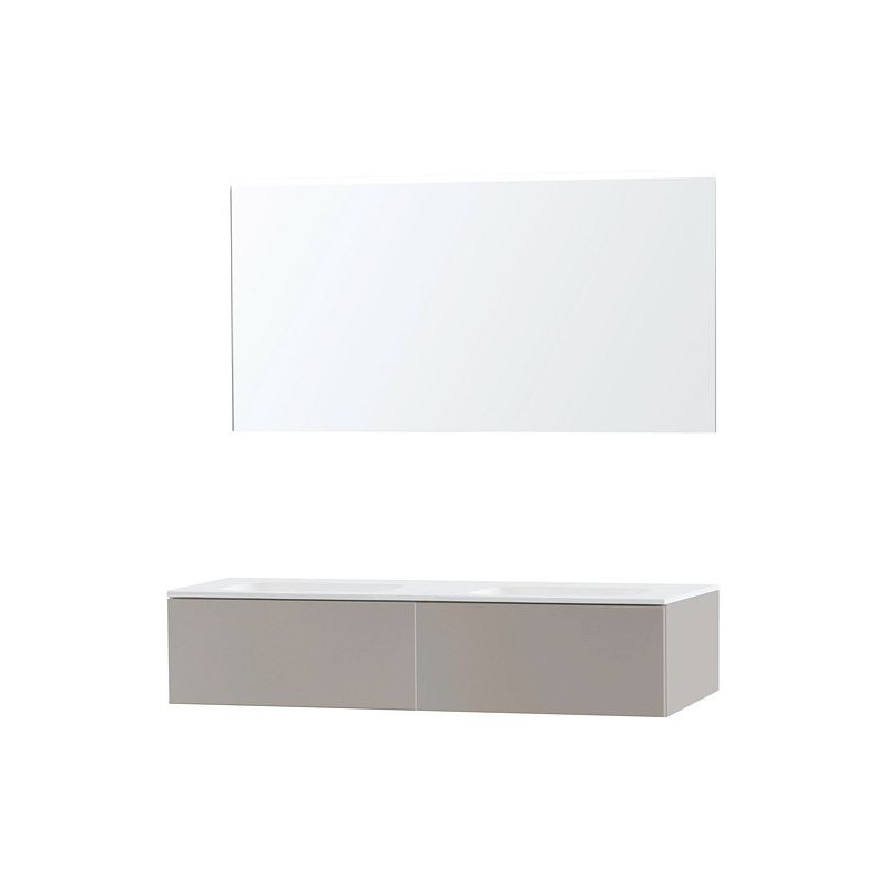 Meuble Puro duo coloris gris 140 1 tiroir solid molto avec miroir