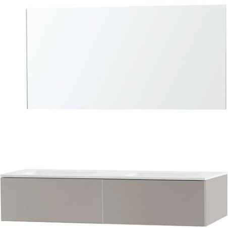 Meuble Puro duo coloris gris 140 1 tiroir solid molto avec miroir