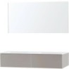 Meuble Puro duo coloris gris 140 1 tiroir solid molto avec miroir