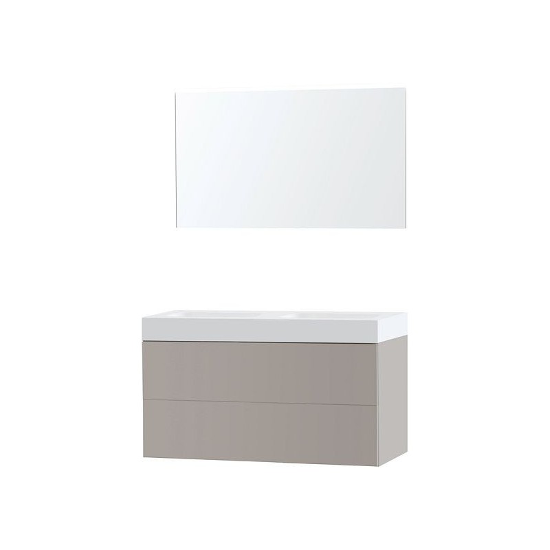 Meuble Puro duo coloris gris 120 solid Puro avec miroir