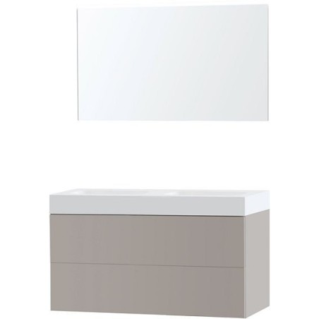 Meuble Puro duo coloris gris 120 solid Puro avec miroir