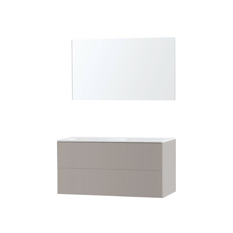 Meuble Puro duo coloris gris 120 solid molto avec miroir