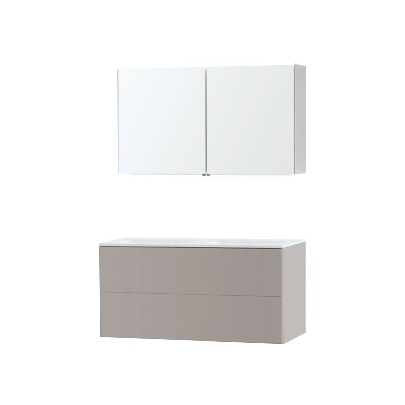 Meuble Puro duo coloris gris 120 solid molto avec armoire de toilette