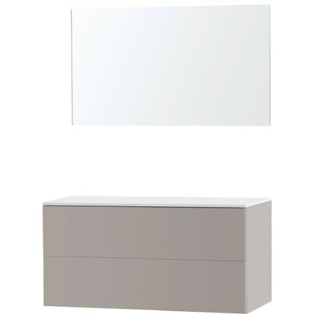 Meuble Puro duo coloris gris 120 solid à poser avec miroir