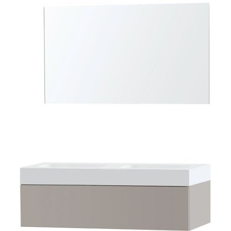 Meuble Puro duo coloris gris 120 1 tiroir solid Puro avec miroir