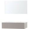 Meuble Puro duo coloris gris 120 1 tiroir marbre synthétique avec miroir