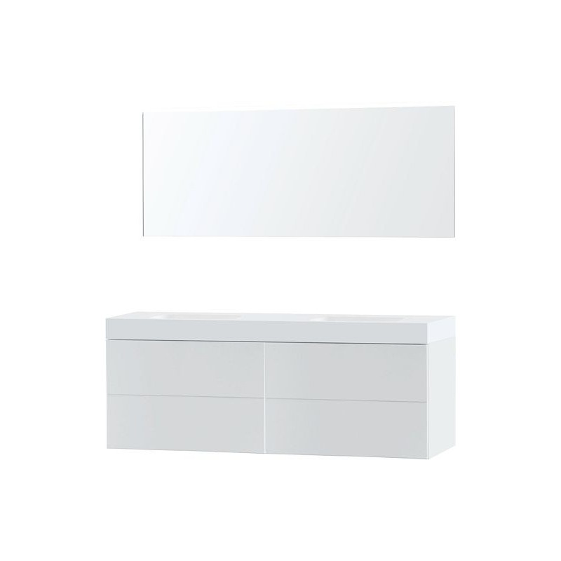 Meuble Puro duo coloris blanc 180 solid Puro avec miroir