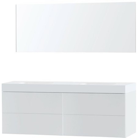 Meuble Puro duo coloris blanc 180 solid Puro avec miroir