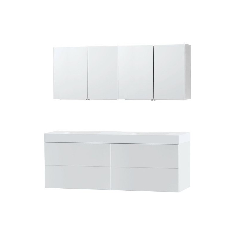 Meuble Puro duo coloris blanc 180 solid Puro avec armoire de toilette