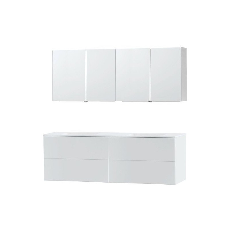 Meuble Puro duo coloris blanc 180 solid molto avec armoire de toilette