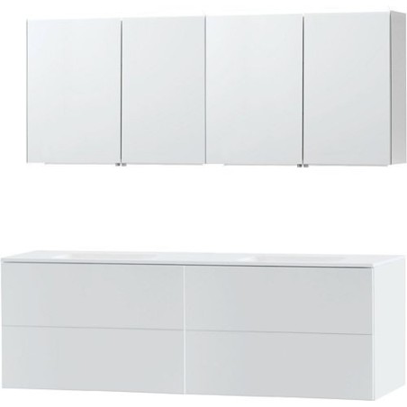 Meuble Puro duo coloris blanc 180 solid molto avec armoire de toilette