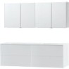 Meuble Puro duo coloris blanc 180 solid molto avec armoire de toilette