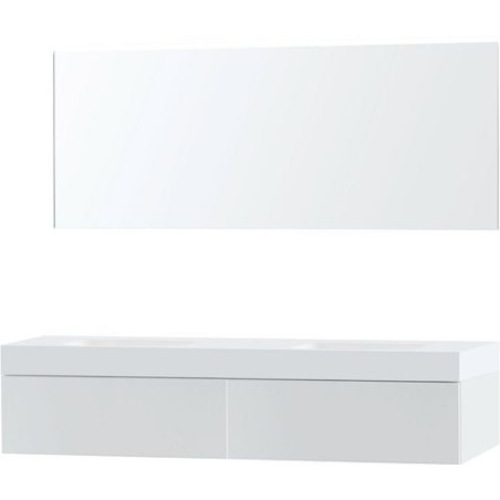 Meuble Puro duo coloris blanc 180 1 tiroir solid Puro avec miroir