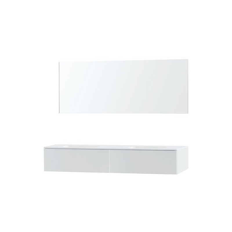 Meuble Puro duo coloris blanc 180 1 tiroir solid molto avec miroir