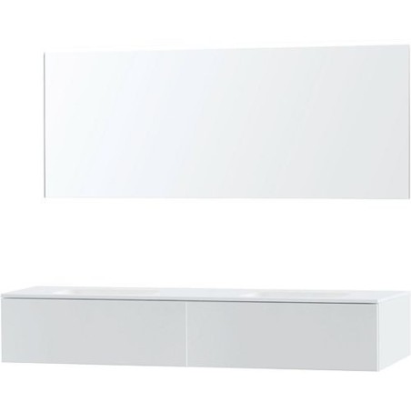 Meuble Puro duo coloris blanc 180 1 tiroir solid molto avec miroir