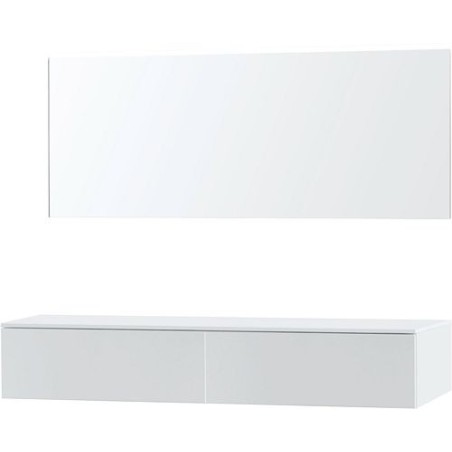 Meuble Puro duo coloris blanc 180 1 tiroir solid à poser avec miroir