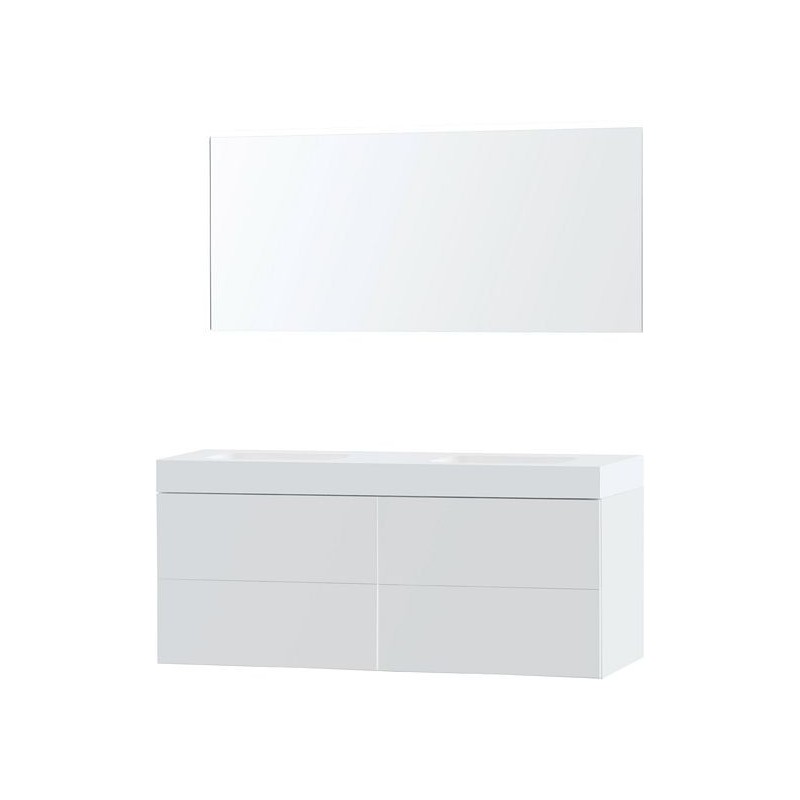 Meuble Puro duo coloris blanc 160 solid Puro avec miroir