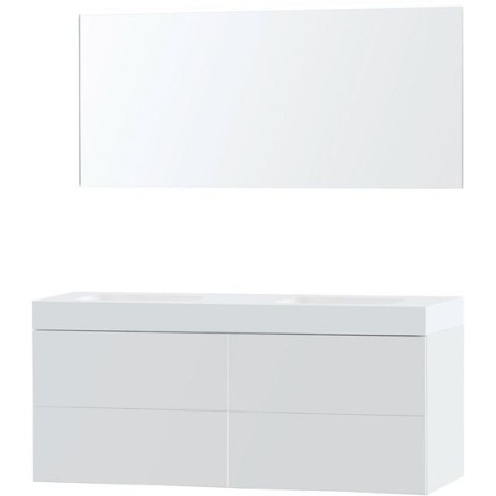 Meuble Puro duo coloris blanc 160 solid Puro avec miroir