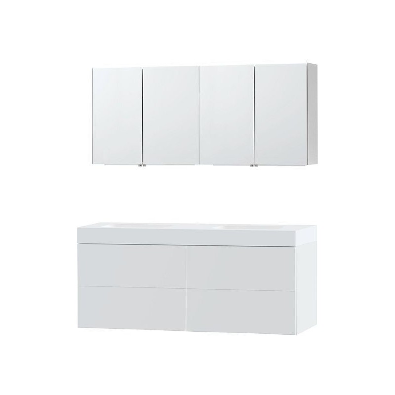 Meuble Puro duo coloris blanc 160 solid Puro avec armoire de toilette