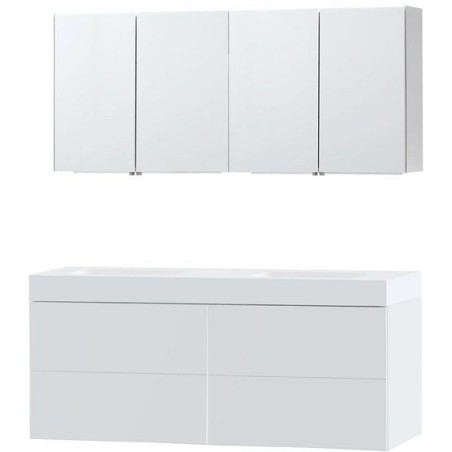 Meuble Puro duo coloris blanc 160 solid Puro avec armoire de toilette