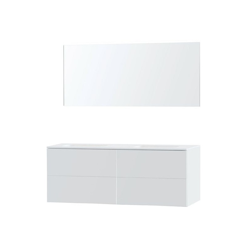 Meuble Puro duo coloris blanc 160 solid molto avec miroir