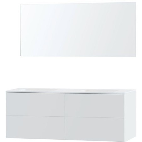 Meuble Puro duo coloris blanc 160 solid molto avec miroir