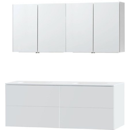 Meuble Puro duo coloris blanc 160 solid molto avec armoire de toilette