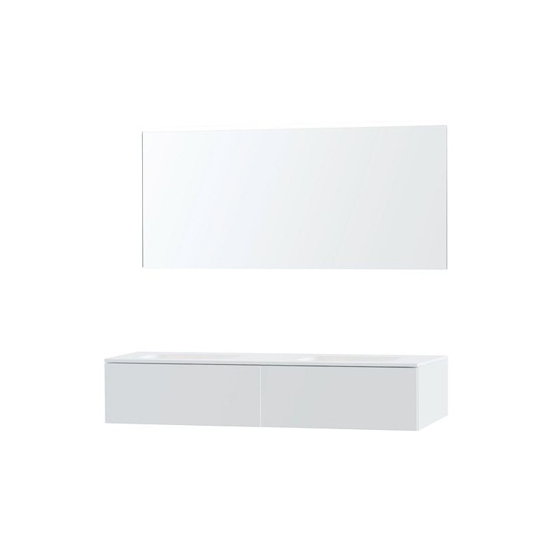 Meuble Puro duo coloris blanc 160 1 tiroir solid molto avec miroir