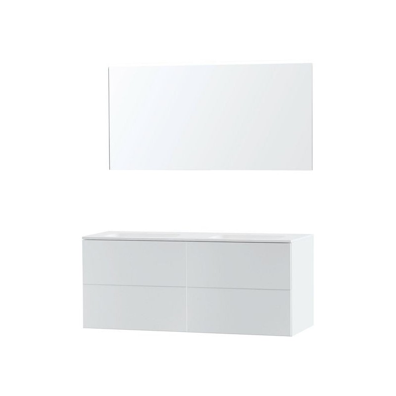 Meuble Puro duo coloris blanc 140 solid molto avec miroir