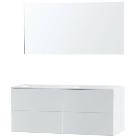 Meuble Puro duo coloris blanc 140 solid molto avec miroir