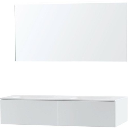 Meuble Puro duo coloris blanc 140 1 tiroir solid molto avec miroir