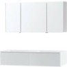 Meuble Puro duo coloris blanc 140 1 tiroir solid molto avec armoire de toilette